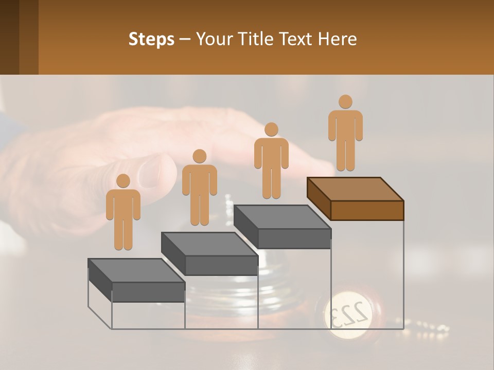 A Person Holding A Bell With A Wooden Base PowerPoint Template