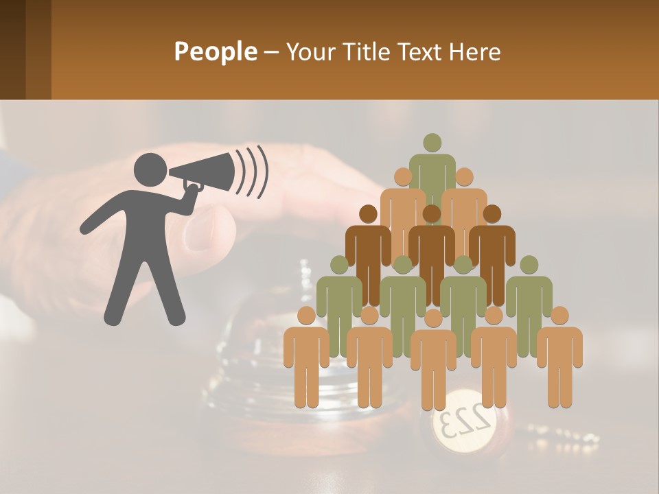 A Person Holding A Bell With A Wooden Base PowerPoint Template