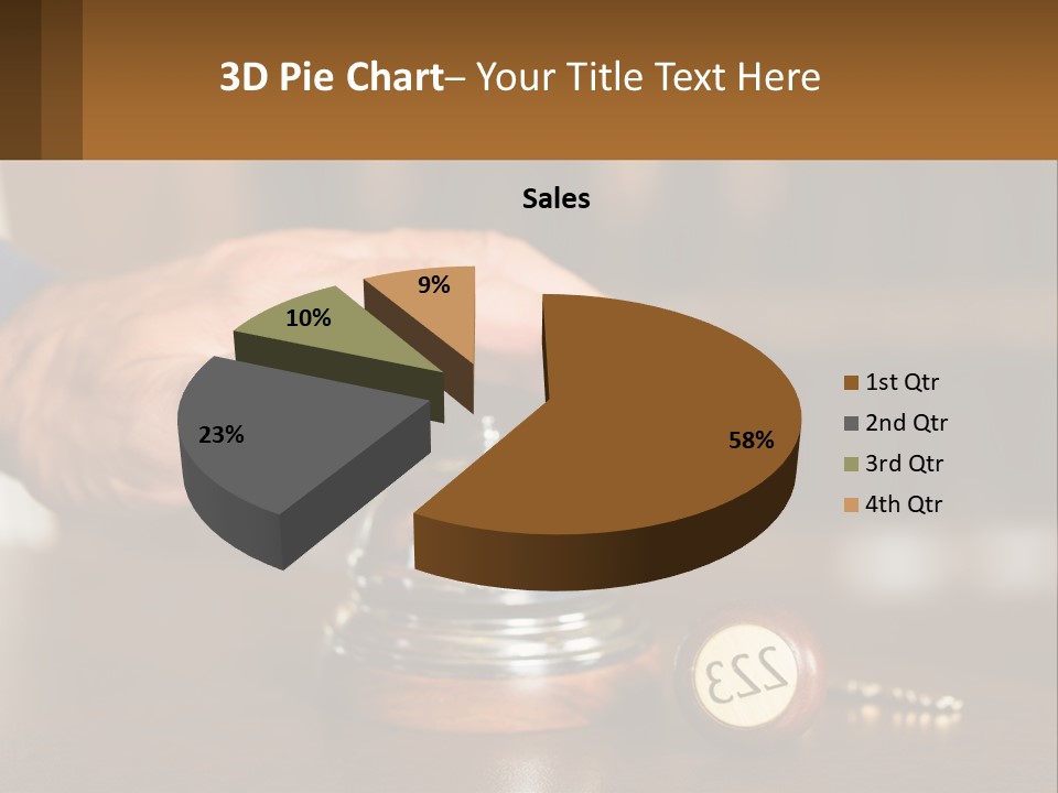 A Person Holding A Bell With A Wooden Base PowerPoint Template