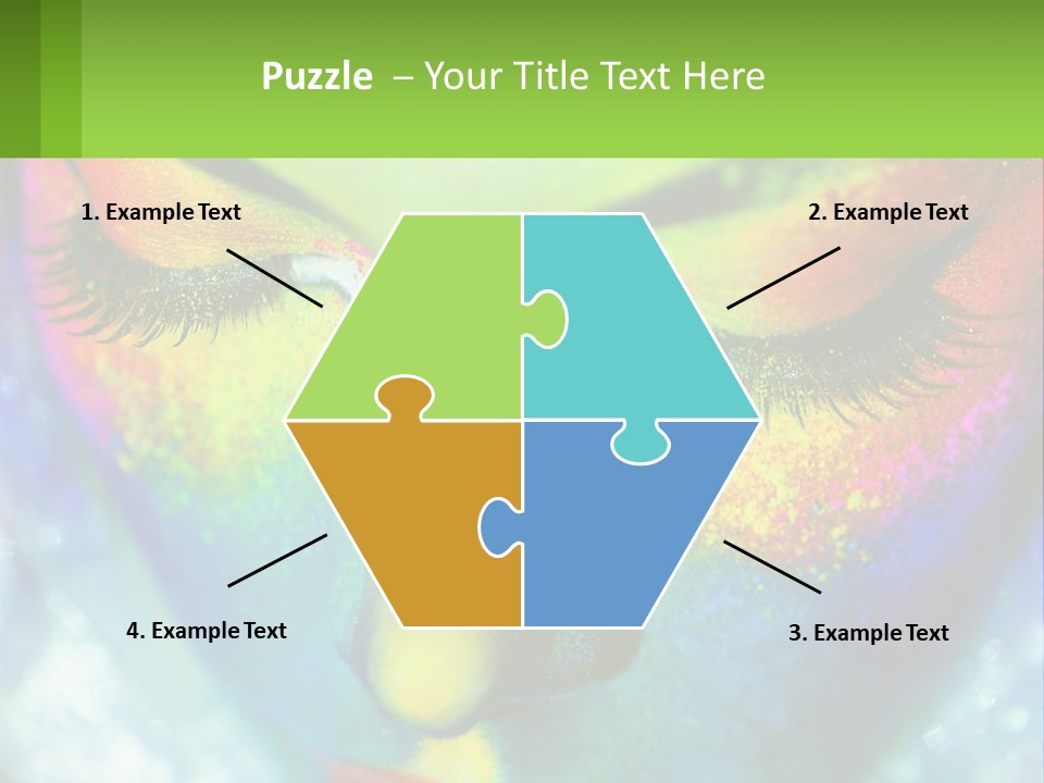 A Woman's Colorful Makeup Is Featured In This Powerpoint Presentation PowerPoint Template