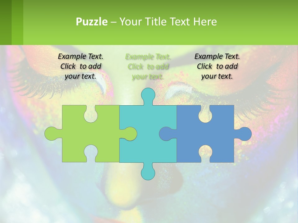 A Woman's Colorful Makeup Is Featured In This Powerpoint Presentation PowerPoint Template