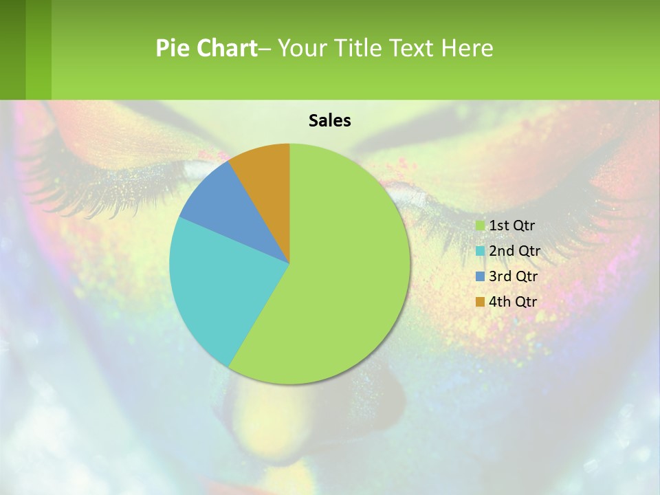 A Woman's Colorful Makeup Is Featured In This Powerpoint Presentation PowerPoint Template