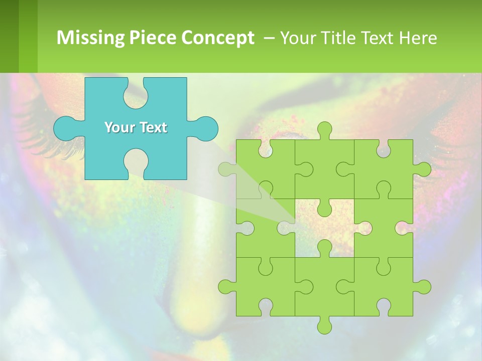 A Woman's Colorful Makeup Is Featured In This Powerpoint Presentation PowerPoint Template