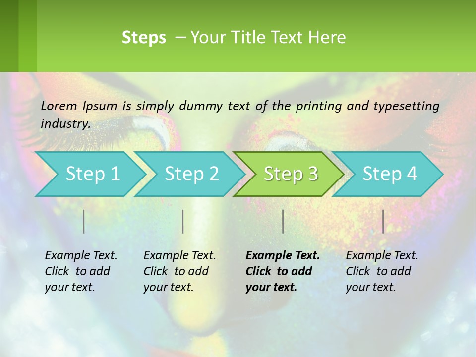 A Woman's Colorful Makeup Is Featured In This Powerpoint Presentation PowerPoint Template