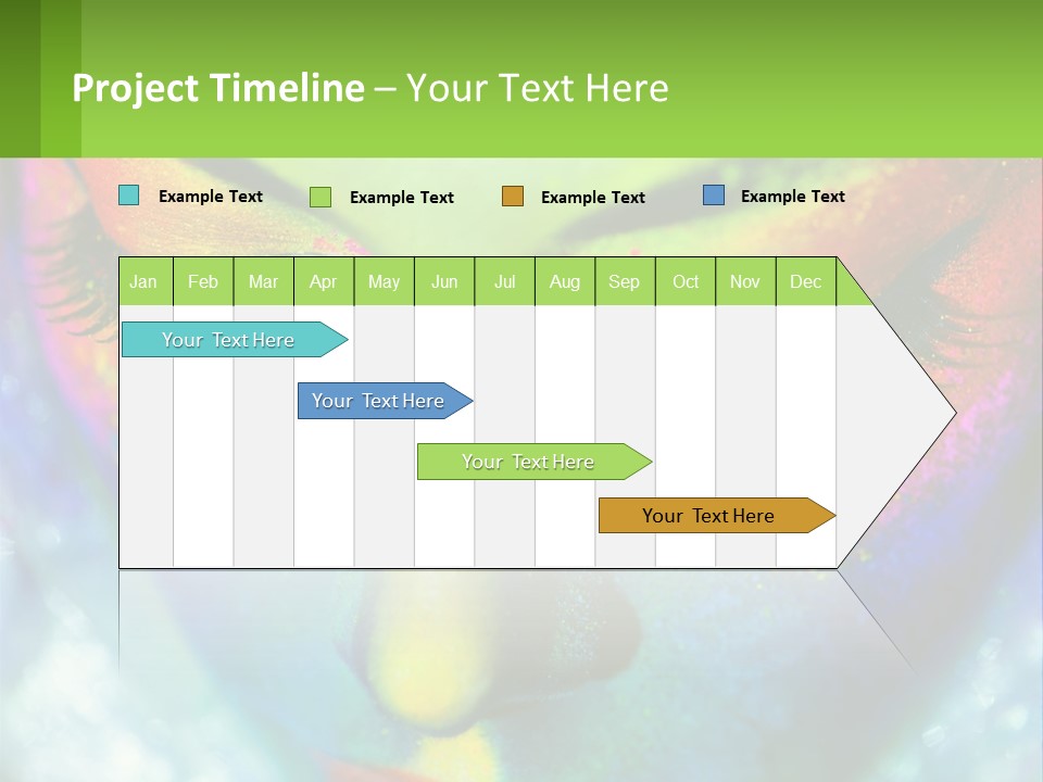 A Woman's Colorful Makeup Is Featured In This Powerpoint Presentation PowerPoint Template