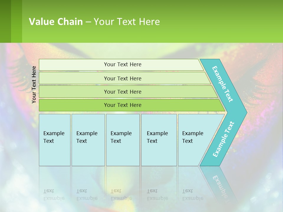 A Woman's Colorful Makeup Is Featured In This Powerpoint Presentation PowerPoint Template