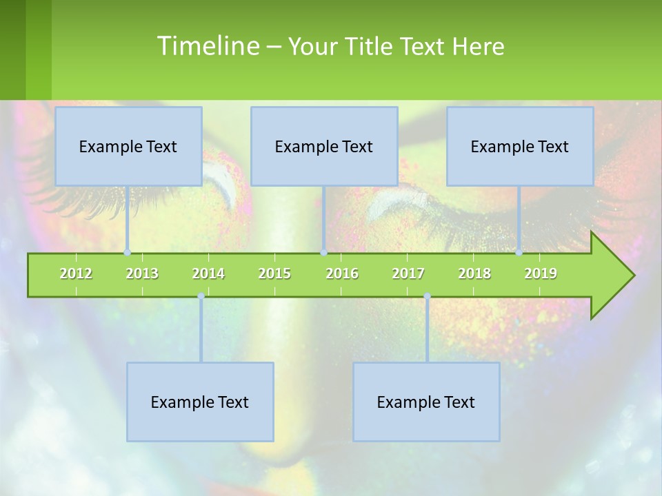 A Woman's Colorful Makeup Is Featured In This Powerpoint Presentation PowerPoint Template