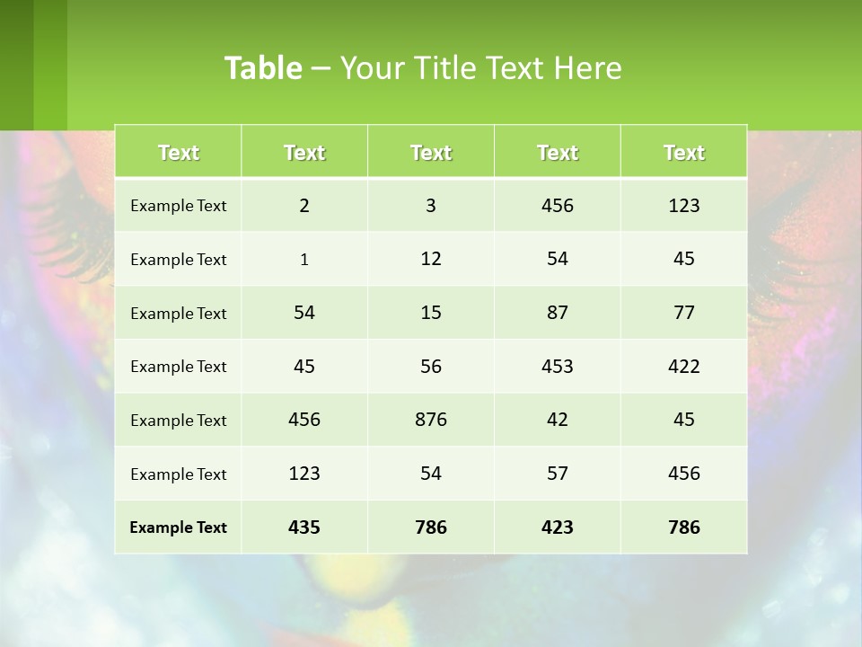 A Woman's Colorful Makeup Is Featured In This Powerpoint Presentation PowerPoint Template
