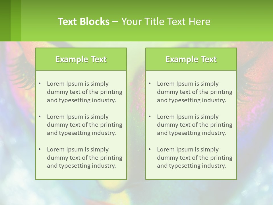 A Woman's Colorful Makeup Is Featured In This Powerpoint Presentation PowerPoint Template