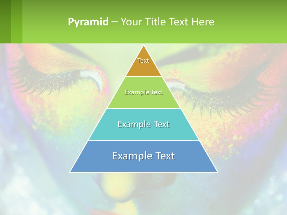 A Woman's Colorful Makeup Is Featured In This Powerpoint Presentation PowerPoint Template