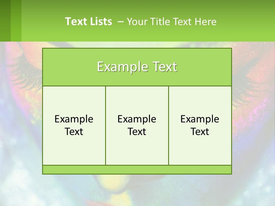 A Woman's Colorful Makeup Is Featured In This Powerpoint Presentation PowerPoint Template