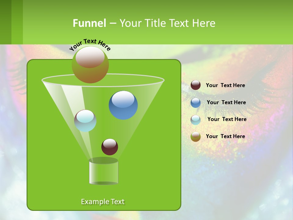 A Woman's Colorful Makeup Is Featured In This Powerpoint Presentation PowerPoint Template