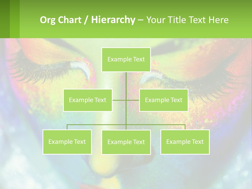 A Woman's Colorful Makeup Is Featured In This Powerpoint Presentation PowerPoint Template