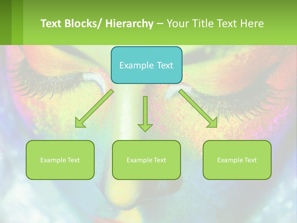 A Woman's Colorful Makeup Is Featured In This Powerpoint Presentation PowerPoint Template
