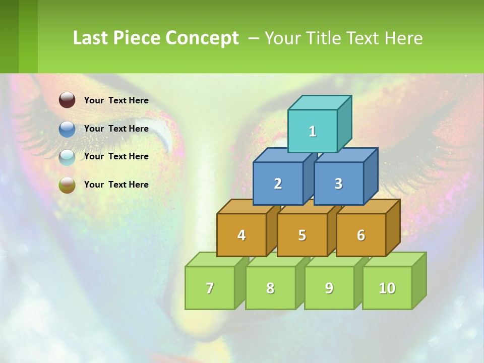 A Woman's Colorful Makeup Is Featured In This Powerpoint Presentation PowerPoint Template