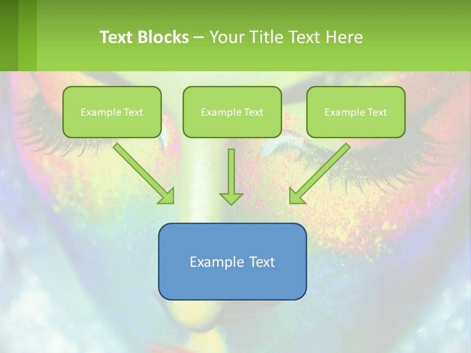 A Woman's Colorful Makeup Is Featured In This Powerpoint Presentation PowerPoint Template