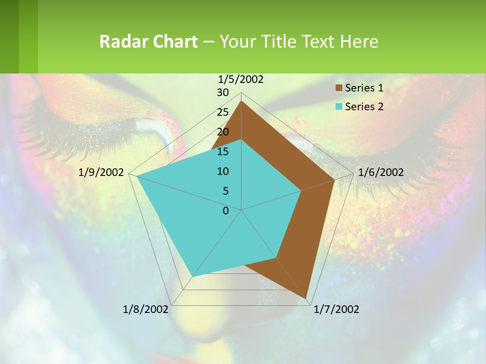 A Woman's Colorful Makeup Is Featured In This Powerpoint Presentation PowerPoint Template