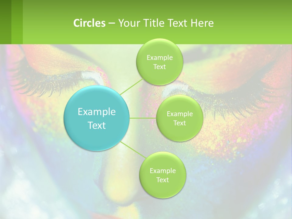 A Woman's Colorful Makeup Is Featured In This Powerpoint Presentation PowerPoint Template