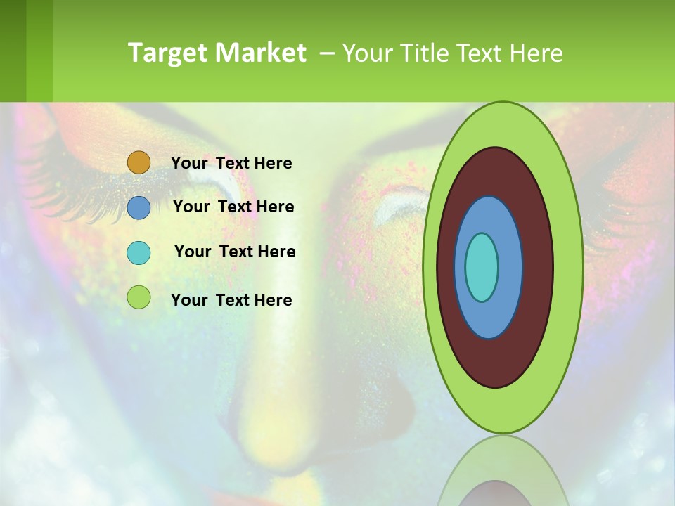 A Woman's Colorful Makeup Is Featured In This Powerpoint Presentation PowerPoint Template