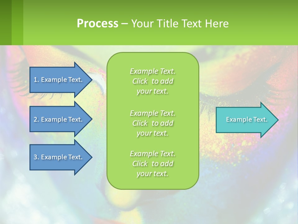 A Woman's Colorful Makeup Is Featured In This Powerpoint Presentation PowerPoint Template