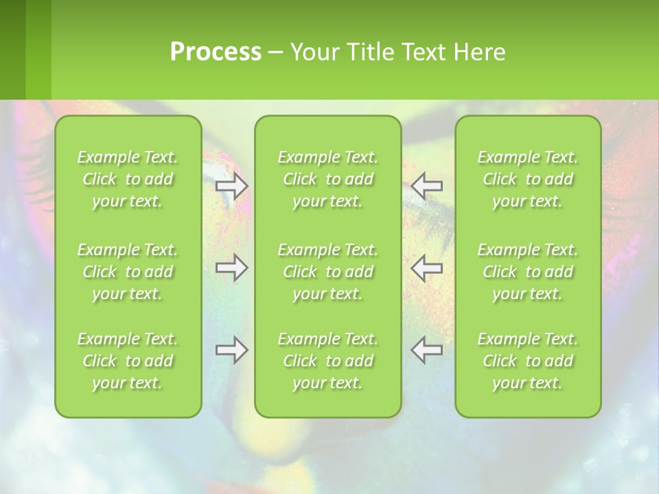 A Woman's Colorful Makeup Is Featured In This Powerpoint Presentation PowerPoint Template