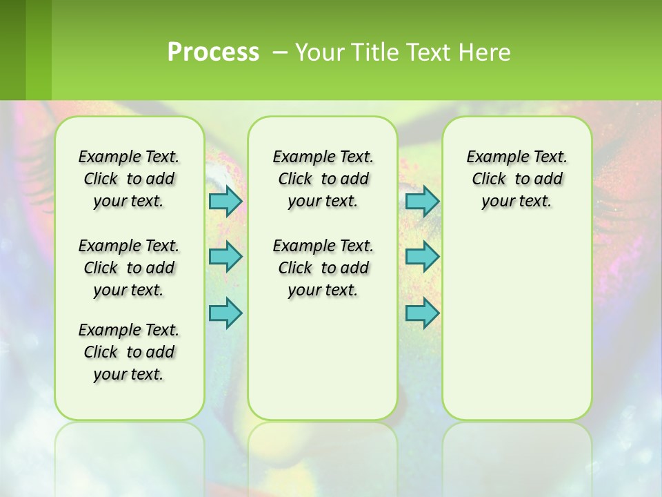 A Woman's Colorful Makeup Is Featured In This Powerpoint Presentation PowerPoint Template