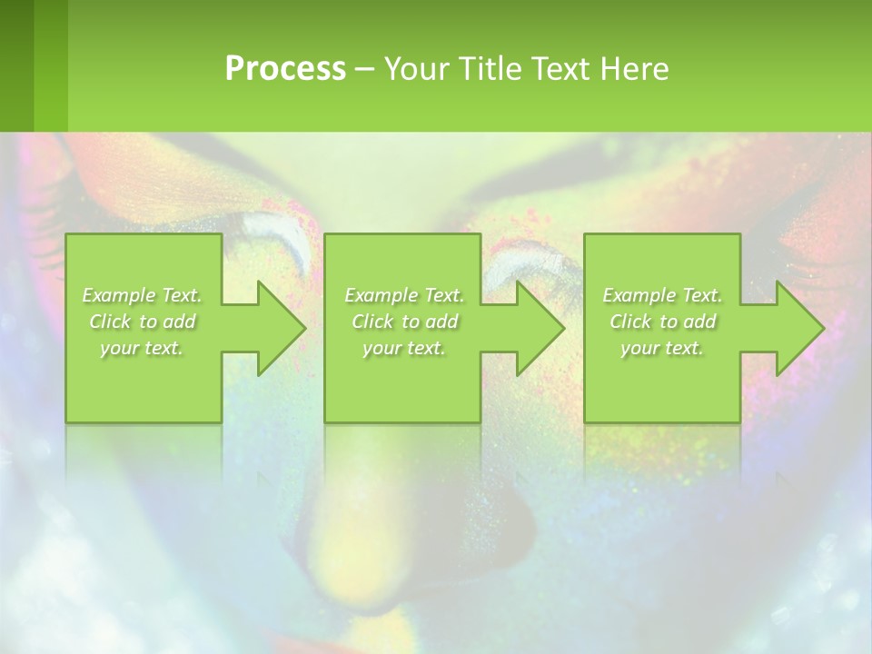 A Woman's Colorful Makeup Is Featured In This Powerpoint Presentation PowerPoint Template