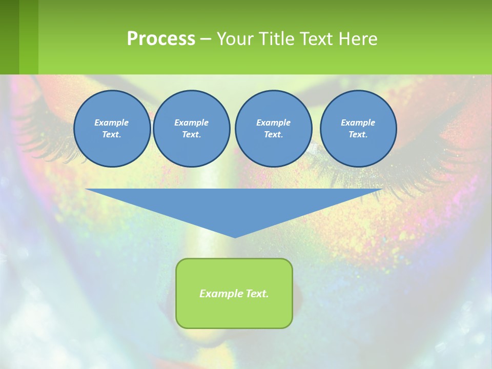 A Woman's Colorful Makeup Is Featured In This Powerpoint Presentation PowerPoint Template
