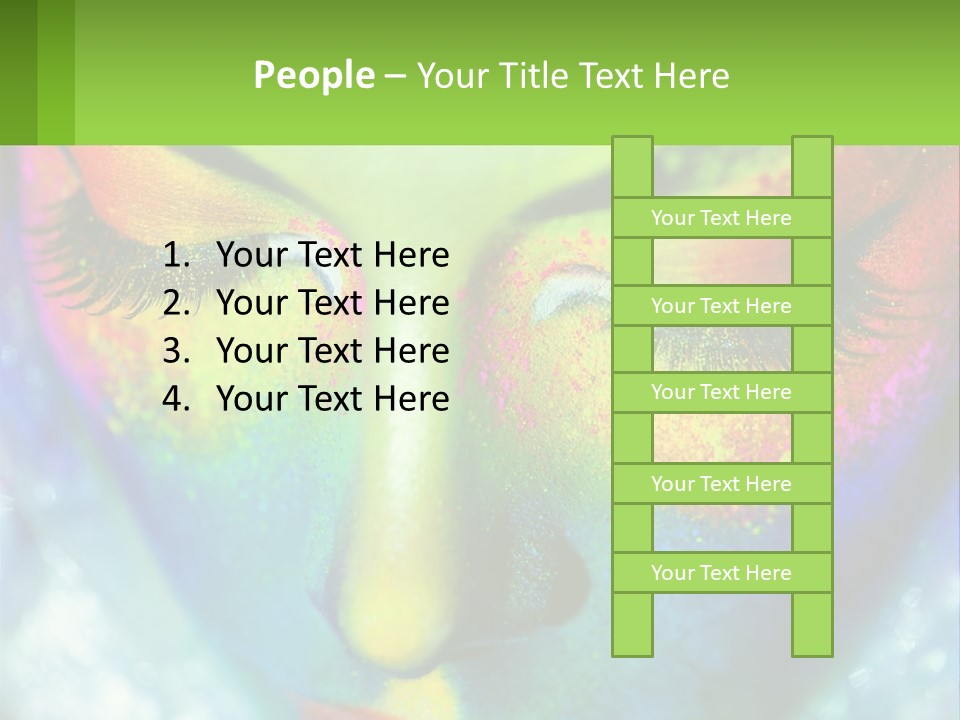 A Woman's Colorful Makeup Is Featured In This Powerpoint Presentation PowerPoint Template