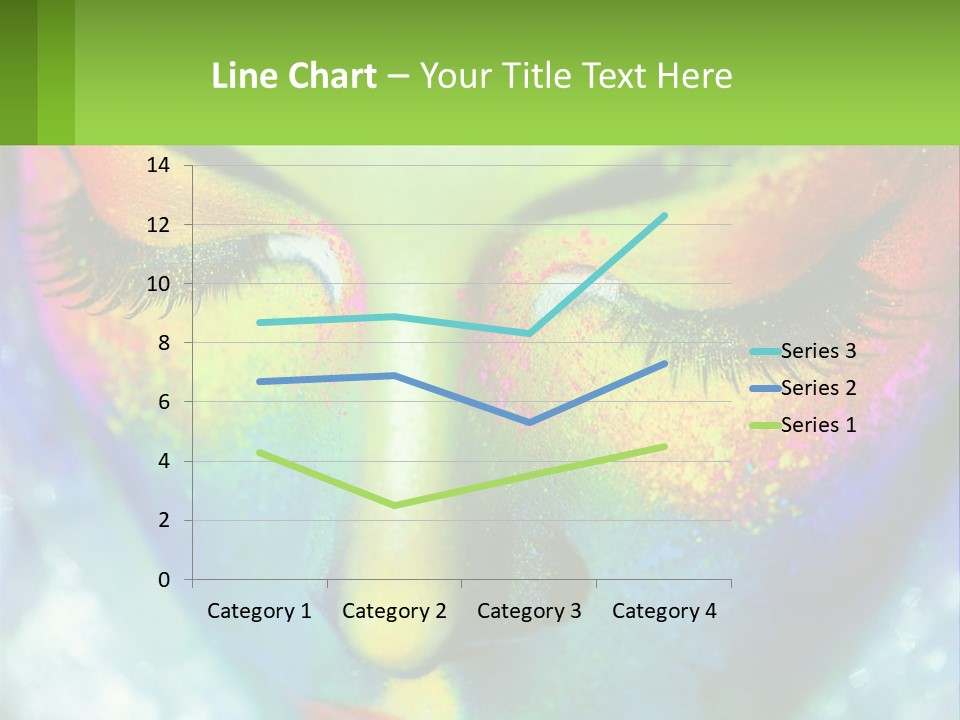 A Woman's Colorful Makeup Is Featured In This Powerpoint Presentation PowerPoint Template