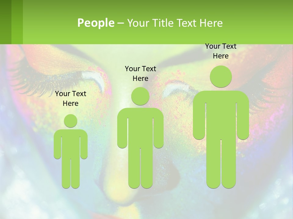 A Woman's Colorful Makeup Is Featured In This Powerpoint Presentation PowerPoint Template