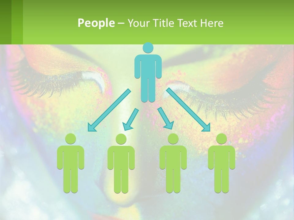 A Woman's Colorful Makeup Is Featured In This Powerpoint Presentation PowerPoint Template