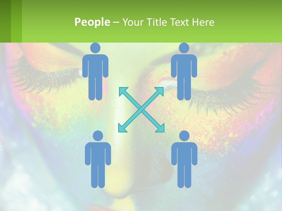 A Woman's Colorful Makeup Is Featured In This Powerpoint Presentation PowerPoint Template