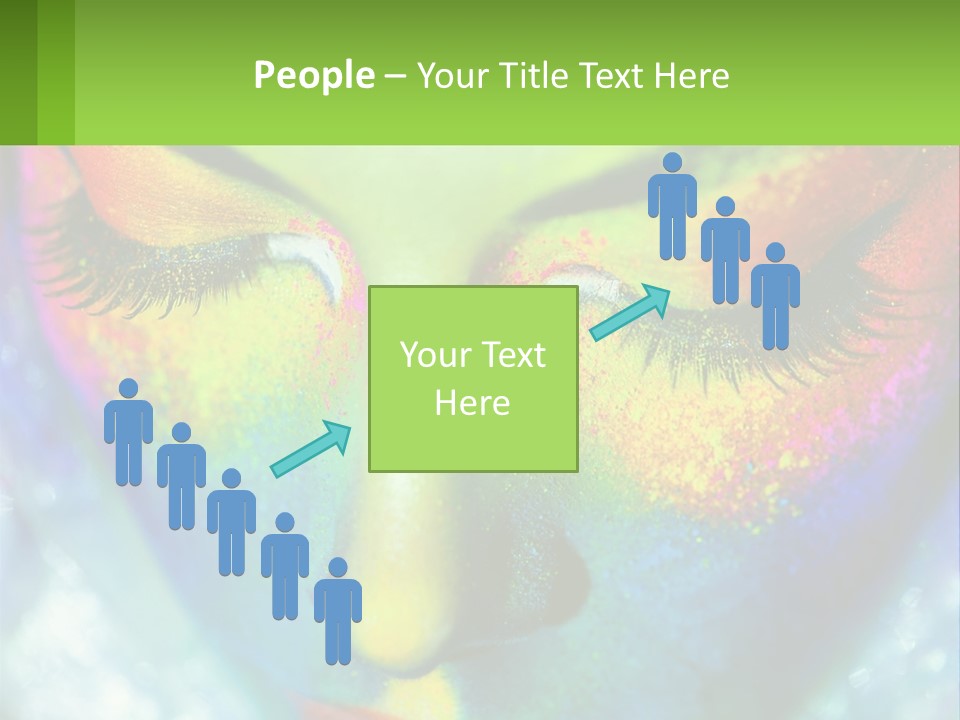 A Woman's Colorful Makeup Is Featured In This Powerpoint Presentation PowerPoint Template