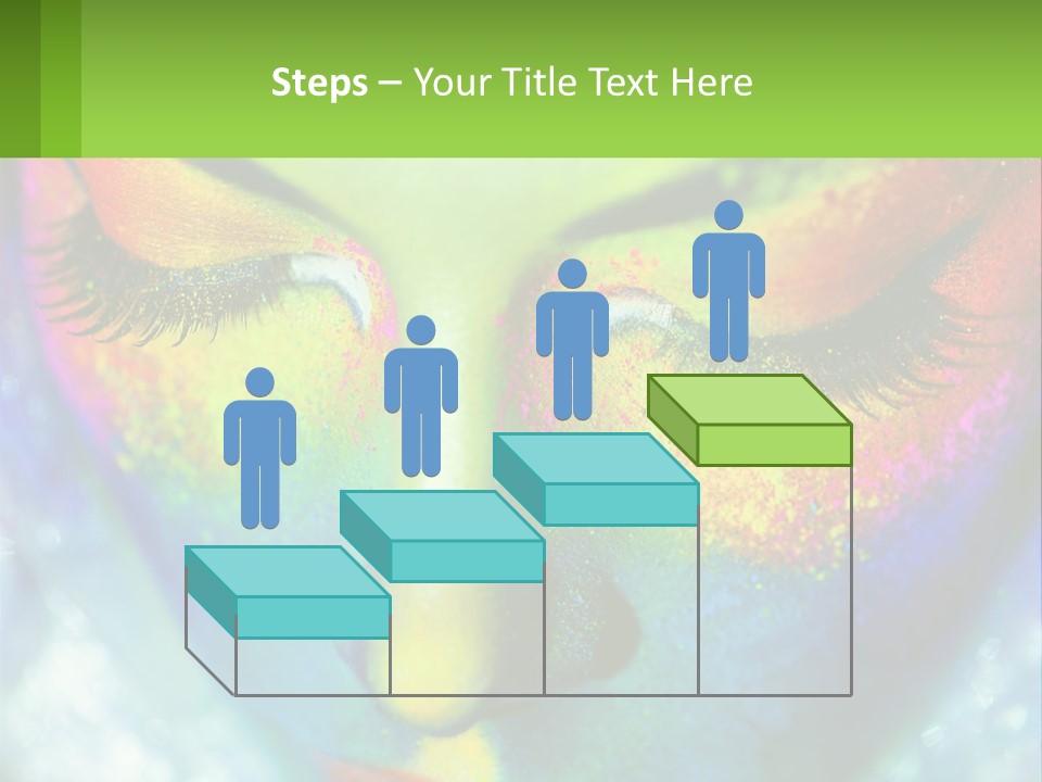 A Woman's Colorful Makeup Is Featured In This Powerpoint Presentation PowerPoint Template