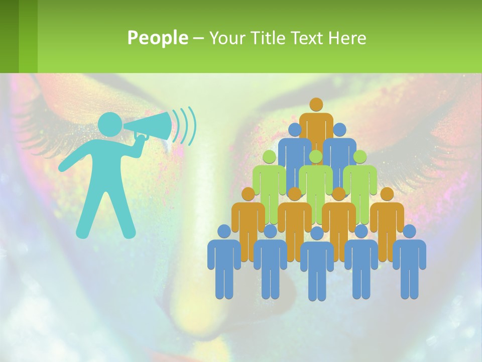 A Woman's Colorful Makeup Is Featured In This Powerpoint Presentation PowerPoint Template