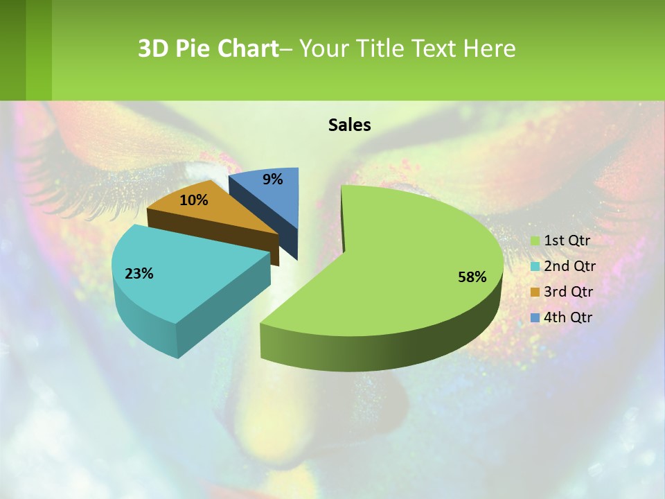A Woman's Colorful Makeup Is Featured In This Powerpoint Presentation PowerPoint Template