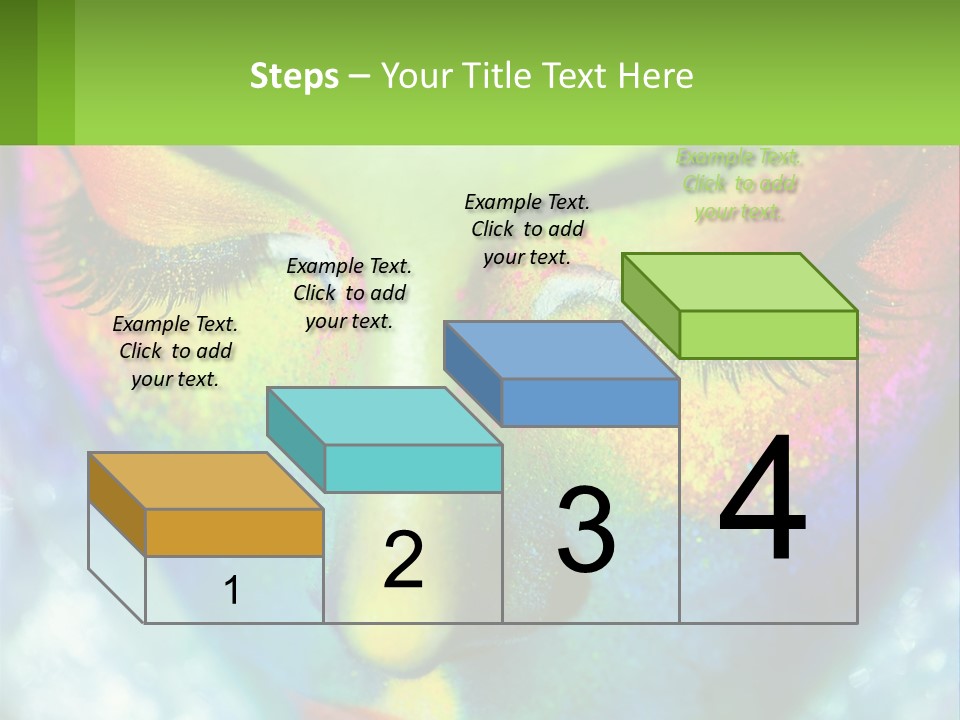 A Woman's Colorful Makeup Is Featured In This Powerpoint Presentation PowerPoint Template
