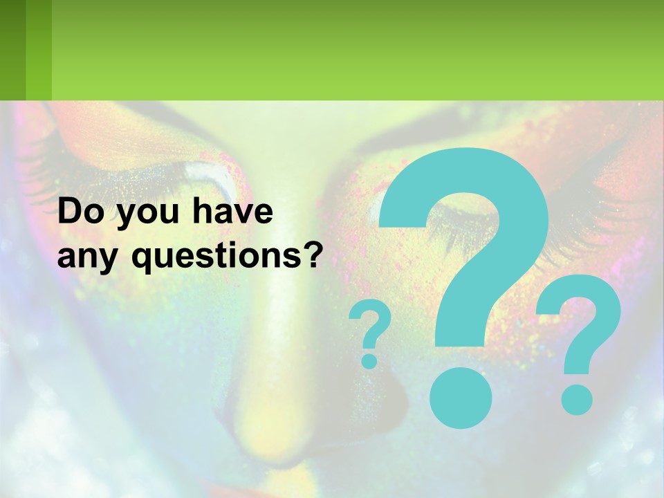 A Woman's Colorful Makeup Is Featured In This Powerpoint Presentation PowerPoint Template