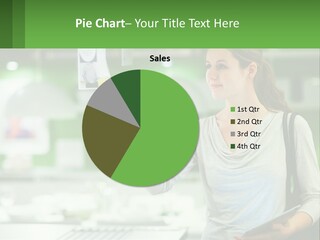 A Woman Is Holding Up A Piece Of Paper PowerPoint Template