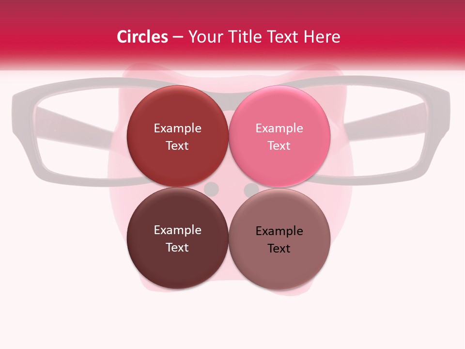 A Piggy Bank With Glasses On Top Of It PowerPoint Template