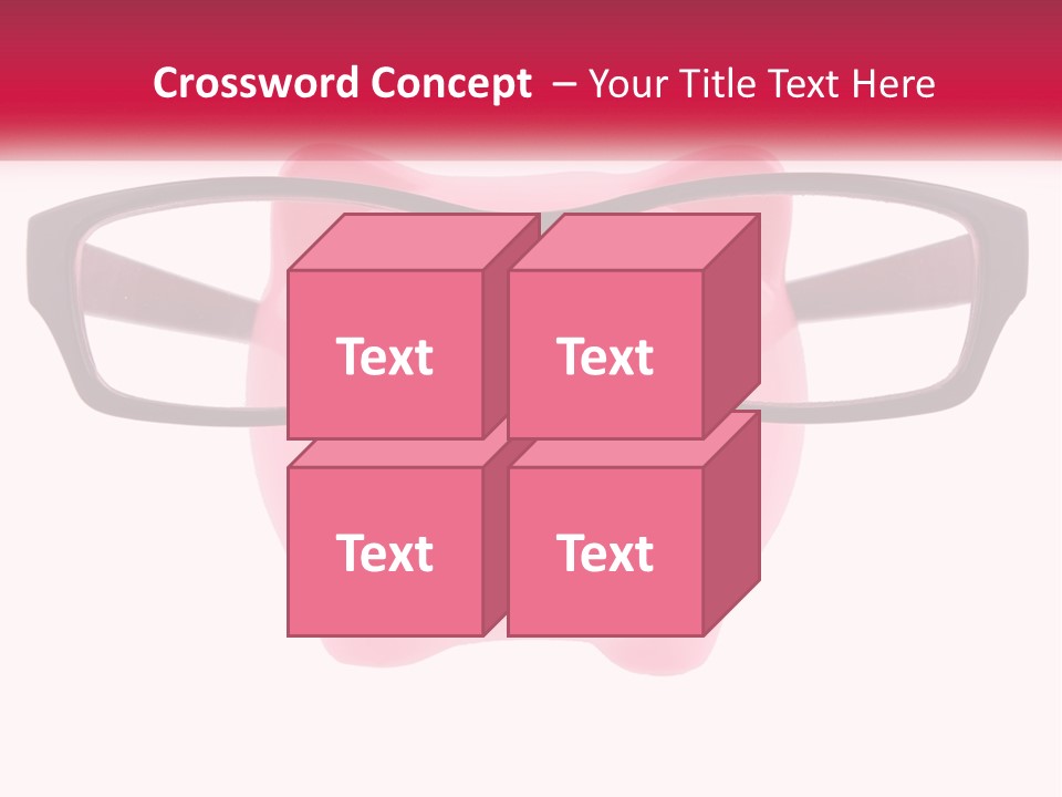 A Piggy Bank With Glasses On Top Of It PowerPoint Template