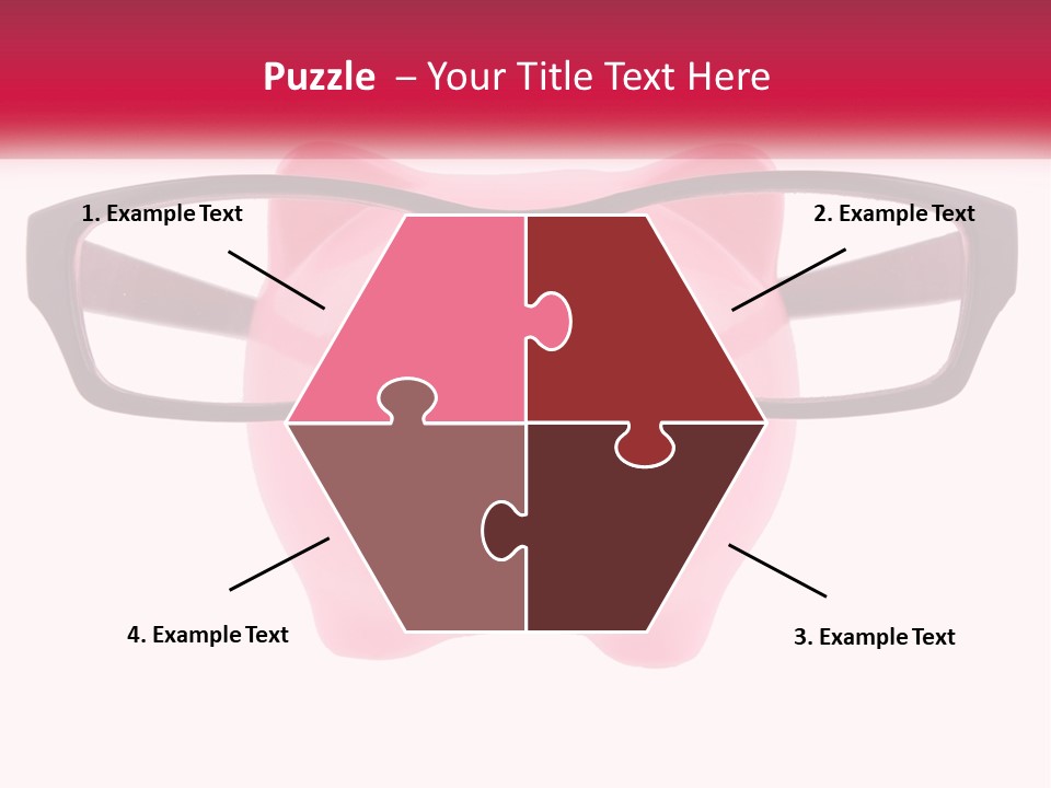 A Piggy Bank With Glasses On Top Of It PowerPoint Template