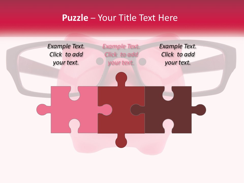 A Piggy Bank With Glasses On Top Of It PowerPoint Template