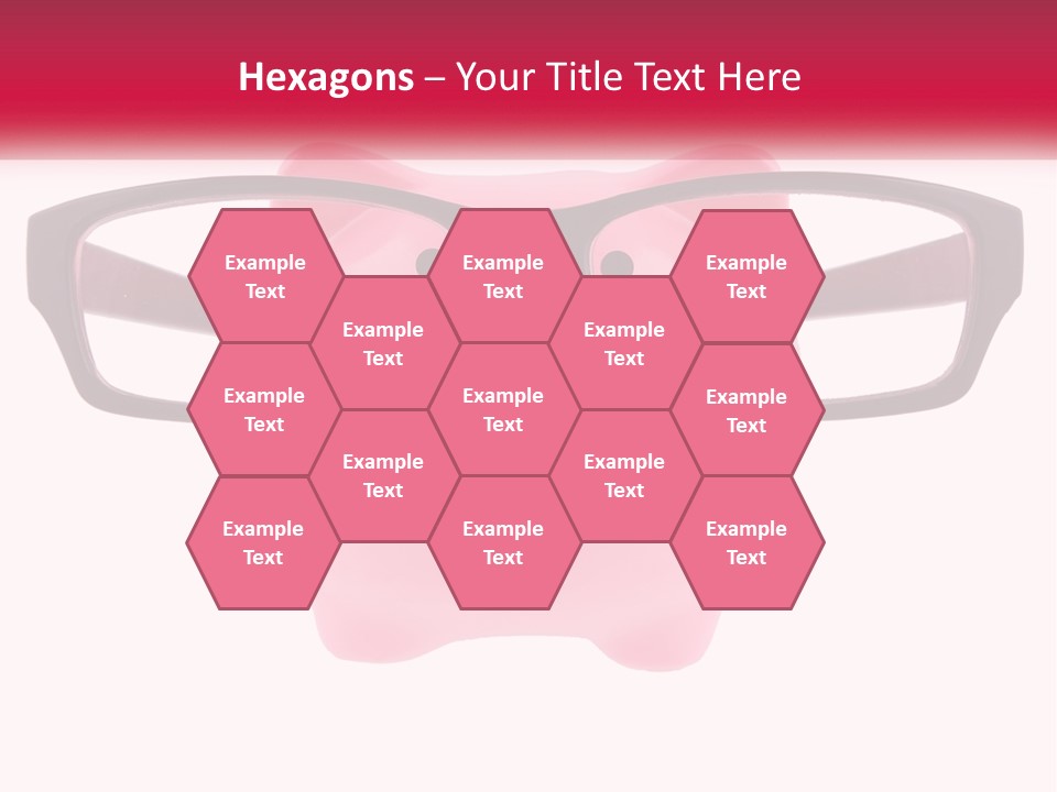 A Piggy Bank With Glasses On Top Of It PowerPoint Template