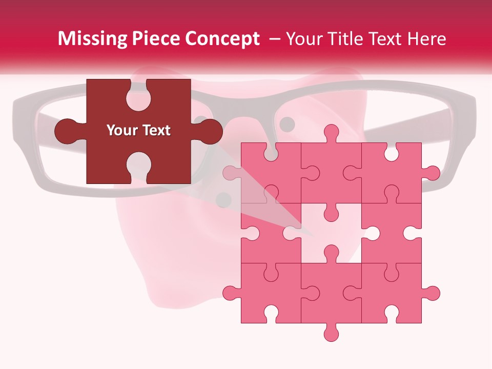 A Piggy Bank With Glasses On Top Of It PowerPoint Template