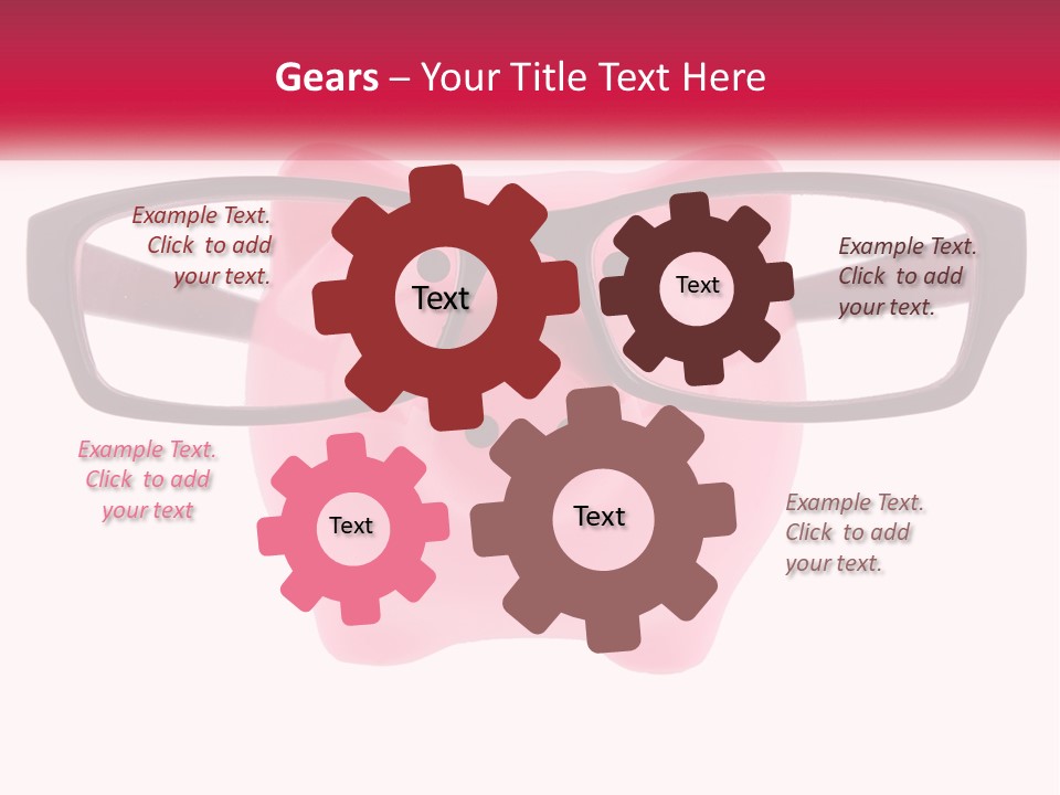 A Piggy Bank With Glasses On Top Of It PowerPoint Template