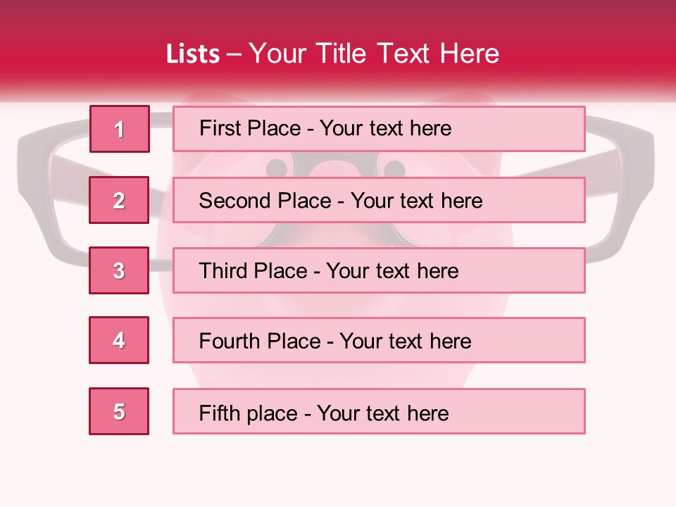 A Piggy Bank With Glasses On Top Of It PowerPoint Template