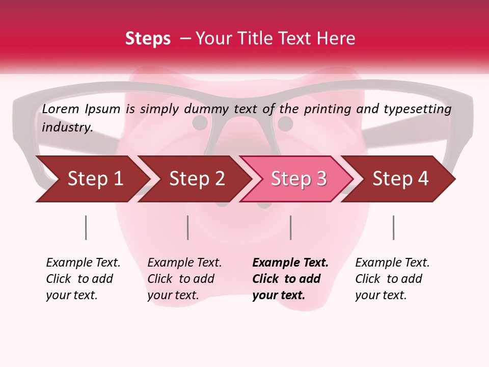 A Piggy Bank With Glasses On Top Of It PowerPoint Template
