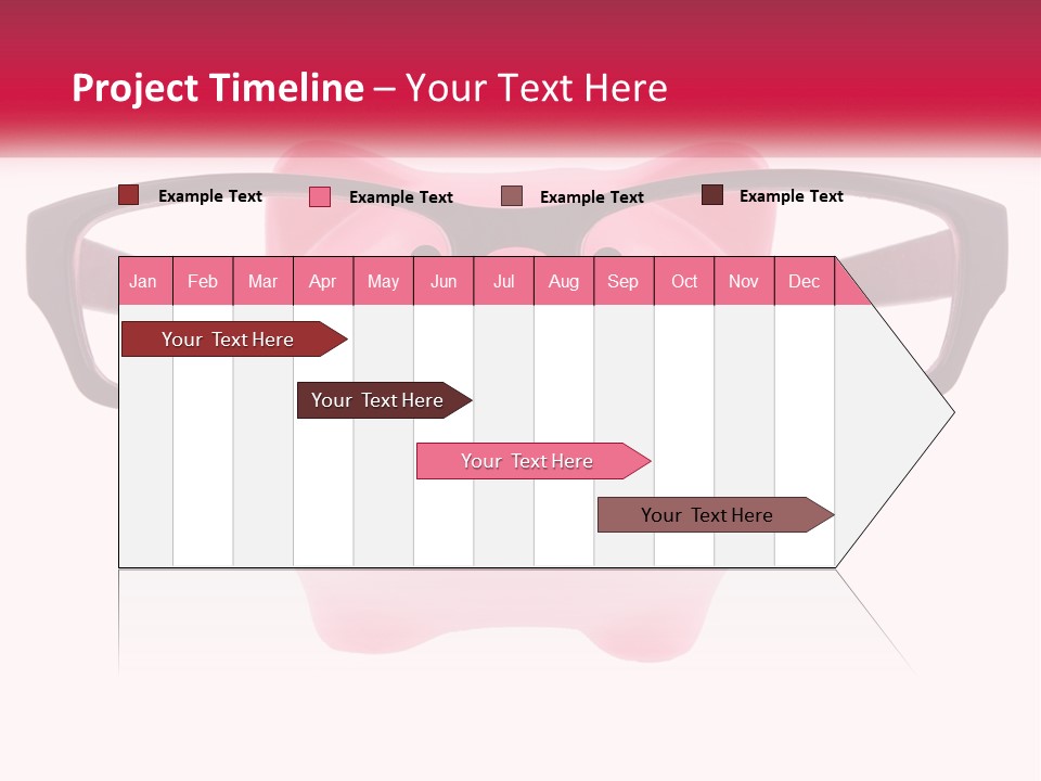 A Piggy Bank With Glasses On Top Of It PowerPoint Template